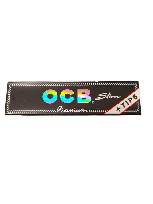 OCB Slim Size Premium Rolling Paper + Tips