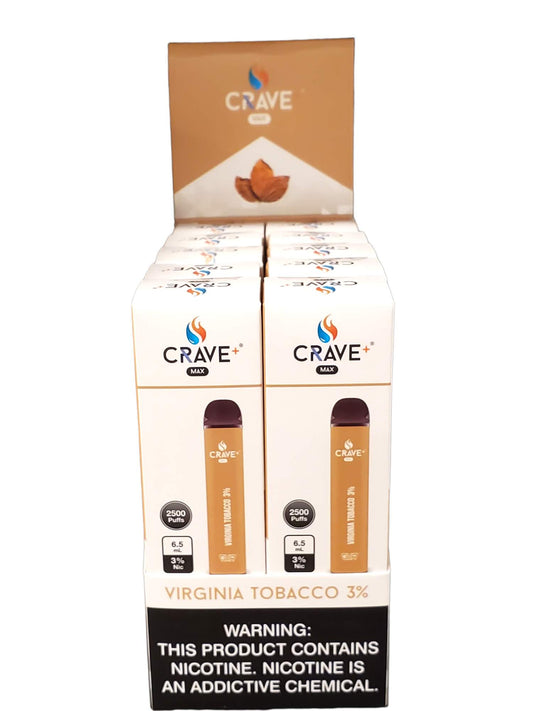 MA Crave Max Virginia Tobacco 3% 2500 Puffs 6.5ML