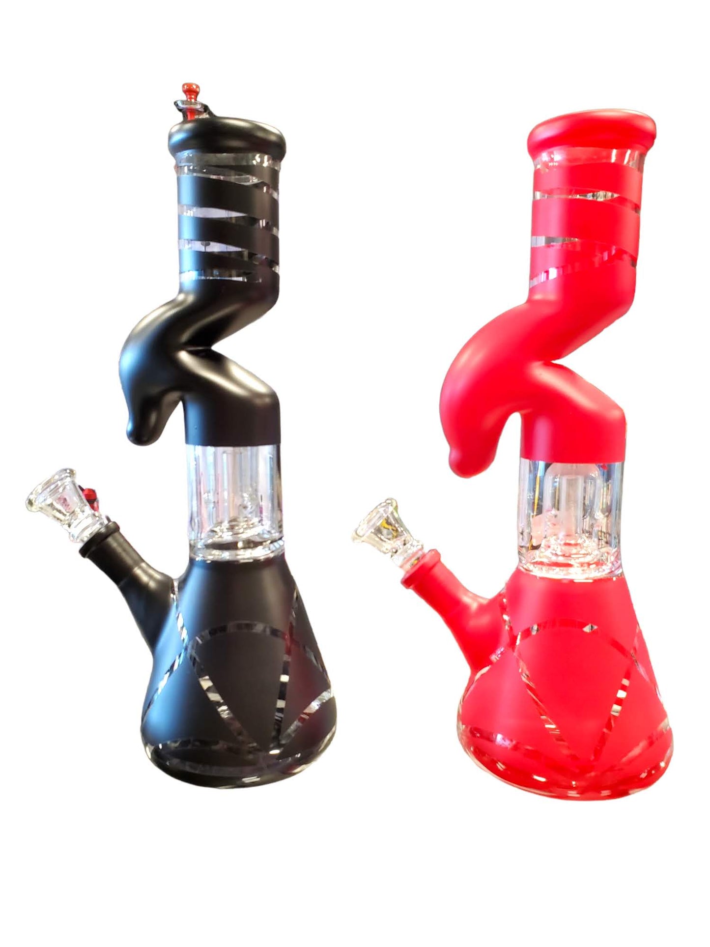 10" Frosted Color Zong Perc Water Pipe