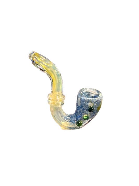 4" Frit & Fumed Art Sherlock Hand Pipe