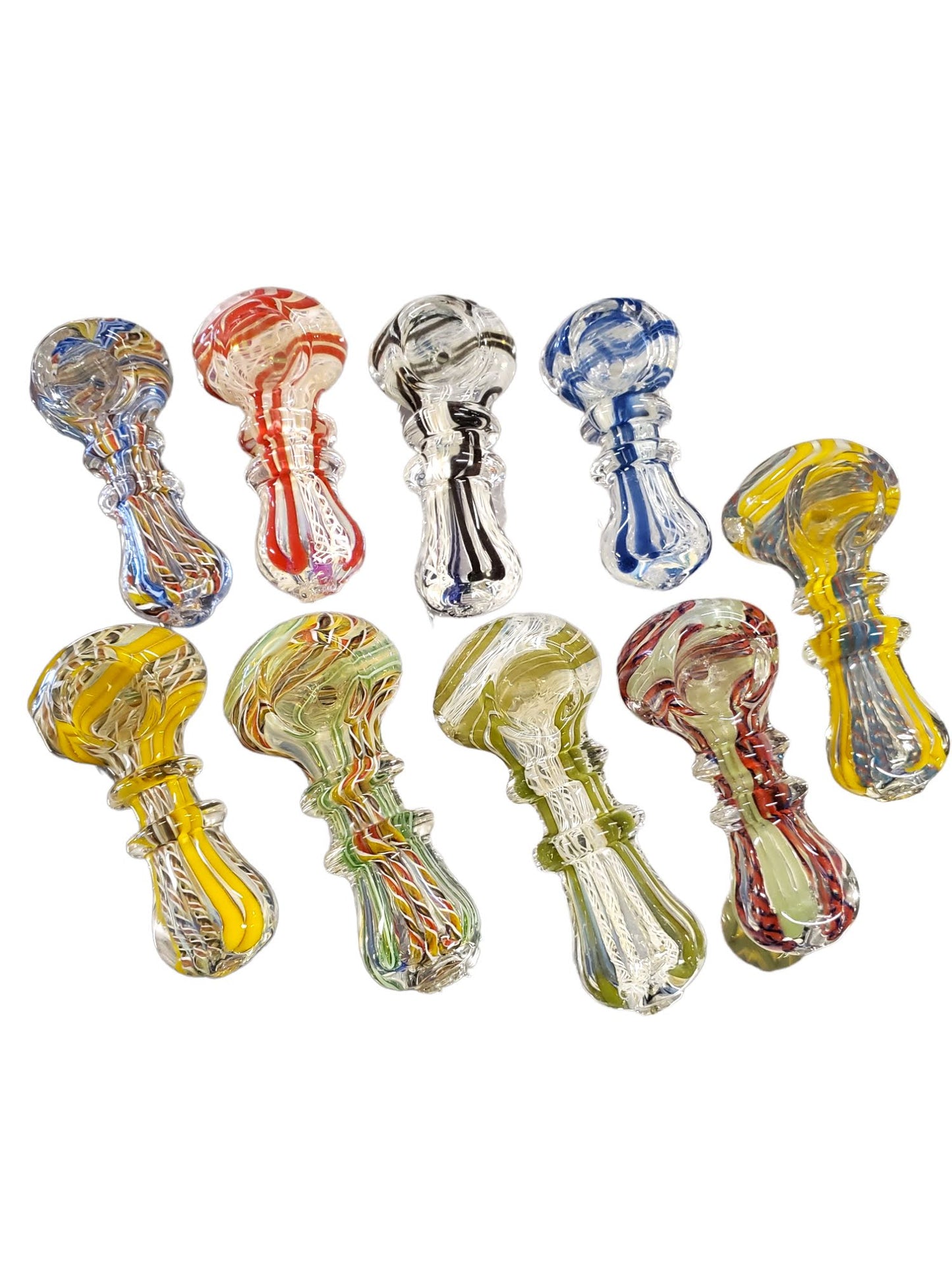 2.5 Double Rim Twisted Designs Spoon Hand Pipe