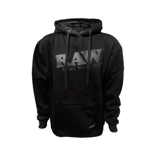 Raw Logo Hoodie w/Stash Pocket Black