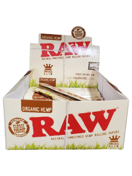 Organic Hemp Raw Kingsize Slim 3Pks + 1Bic Lighter